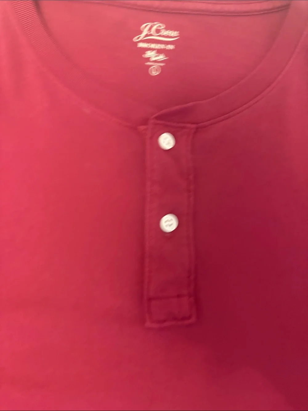 J. Crew Men's Long Sleeve Henley - Burgundy Red